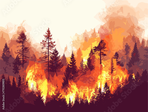 Raw Animated Whirling Wildfire Devouring a Parched Forest: A Tale of Destruction and Renewal