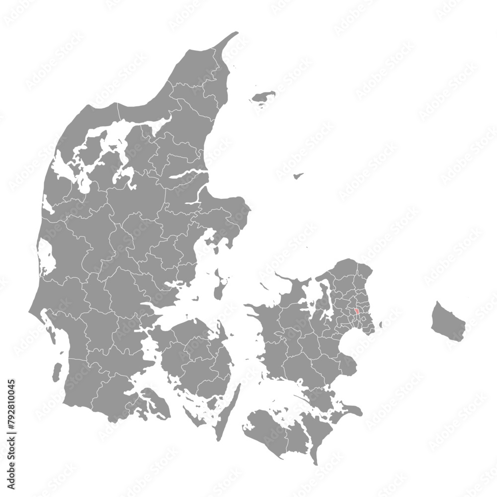 Herlev Municipality map, administrative division of Denmark. Vector illustration.