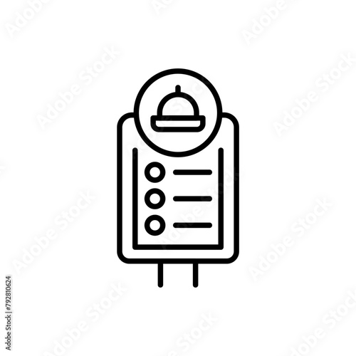 Food menu outline icons, minimalist vector illustration ,simple transparent graphic element .Isolated on white background