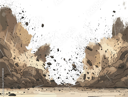 Devastation's Fury: A War Zone Engulfed in Chaos and Destruction