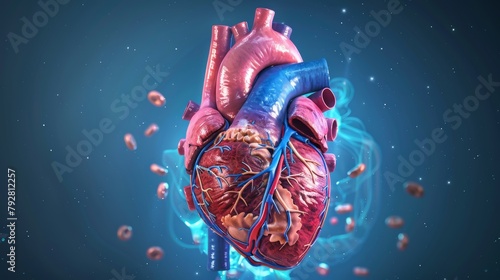 3D representation of the human heart.