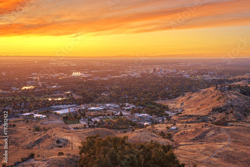 Boise, Idaho, USA View from the Mountains at Dusk © SeanPavonePhoto
