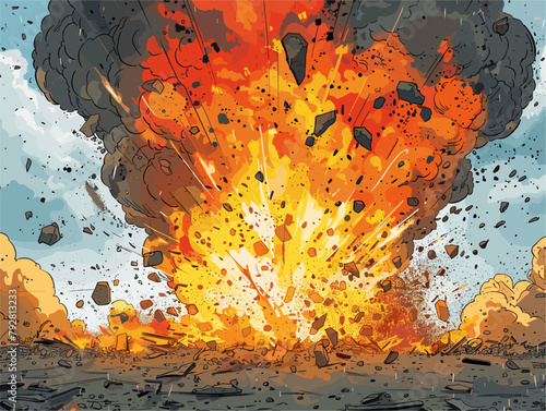 Devastation's Fury: A War Zone Engulfed in Chaos and Destruction