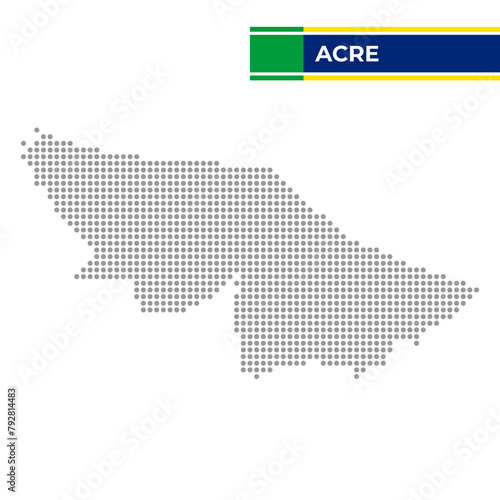 Dotted map of the State of Acre in Brazil