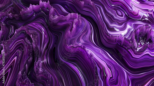 Vivid Amethyst Purple Swirls in Marble, High Contrast Veins