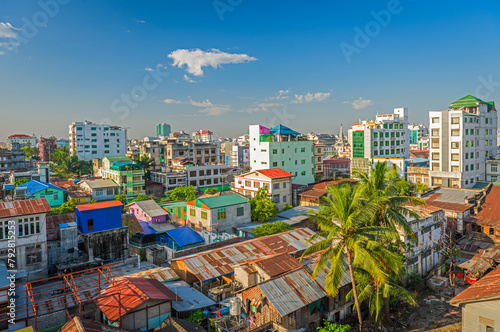 Mandalay, Myanmar Downtown City Skyline. photo