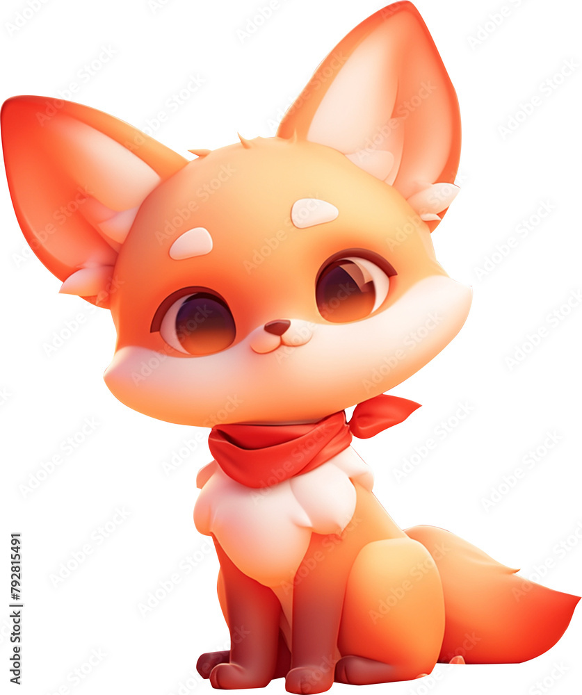 Naklejka premium Baby fox, cute, character,