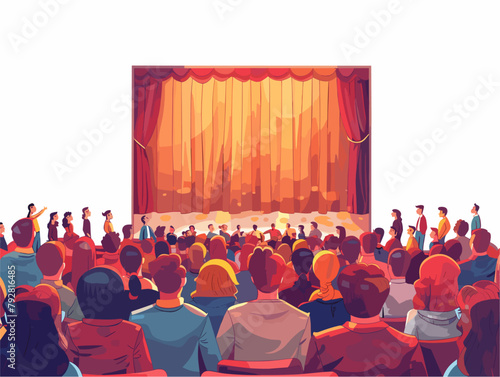 Small-Town Theater's Captivating Stage: A Vibrant Tapestry of Passion, Dedication, and Community Spirit Uniting Actors and Audience Through the Power of Animated Illustrations