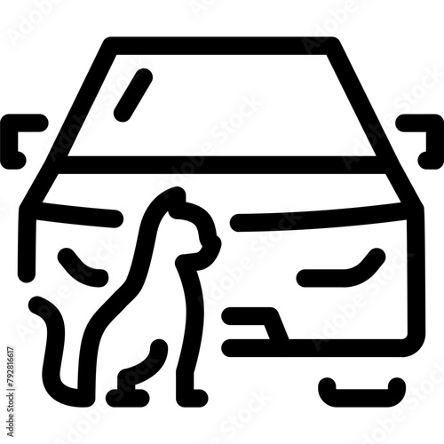 Car Accident with Animal Icon