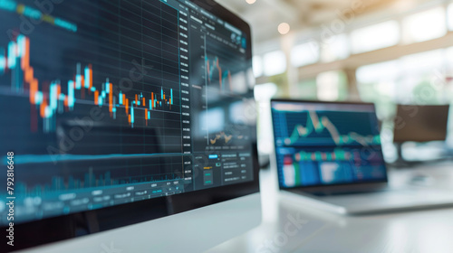 Wallpaper Mural Close-Up of Stock Market Trading Platform Charts on Screen Torontodigital.ca