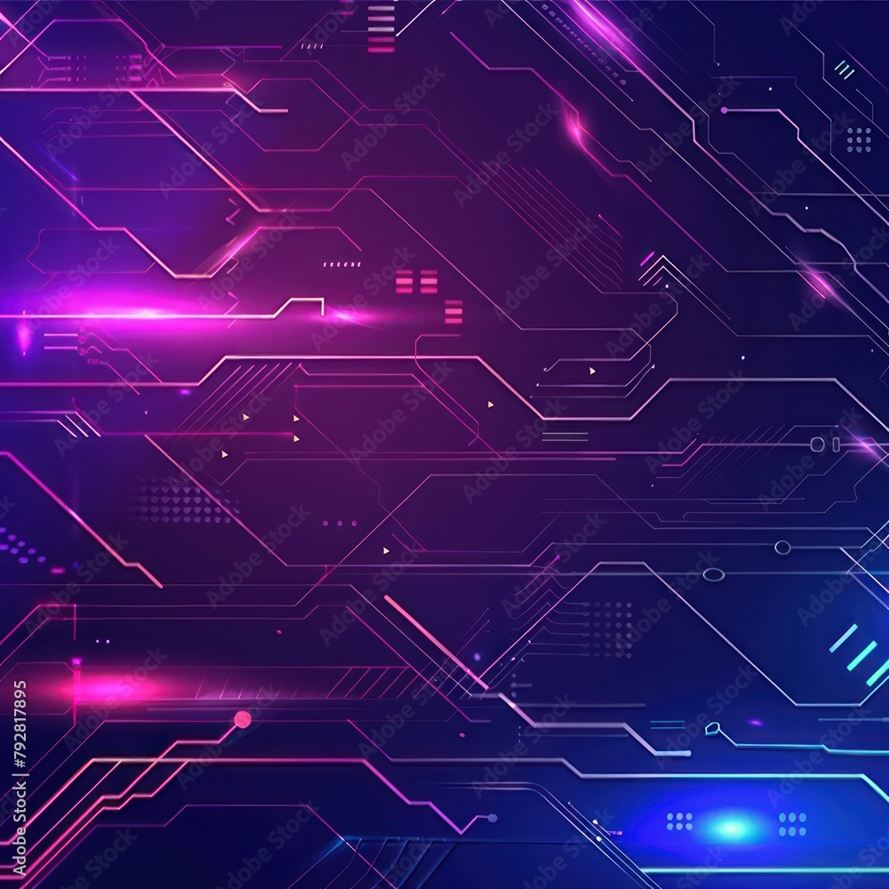 Wide modern Hi-tech digital technology concept. High computer technology illustration on purple gradient background. Abstract futuristic design. Wide modern Hi-tech digital technology concept. High computer technology illustration on purple gradient background. Abstract futuristic design.