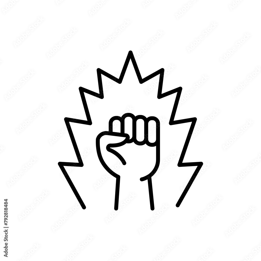 Explosive fist outline icons, minimalist vector illustration ,simple transparent graphic element .Isolated on white background Explosive fist outline icons, minimalist vector illustration ,simple transparent graphic element .Isolated on white background