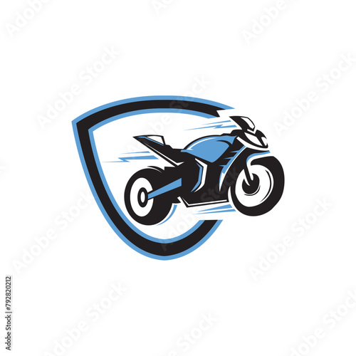 fast motorbike racing logo abstract vector illustration design