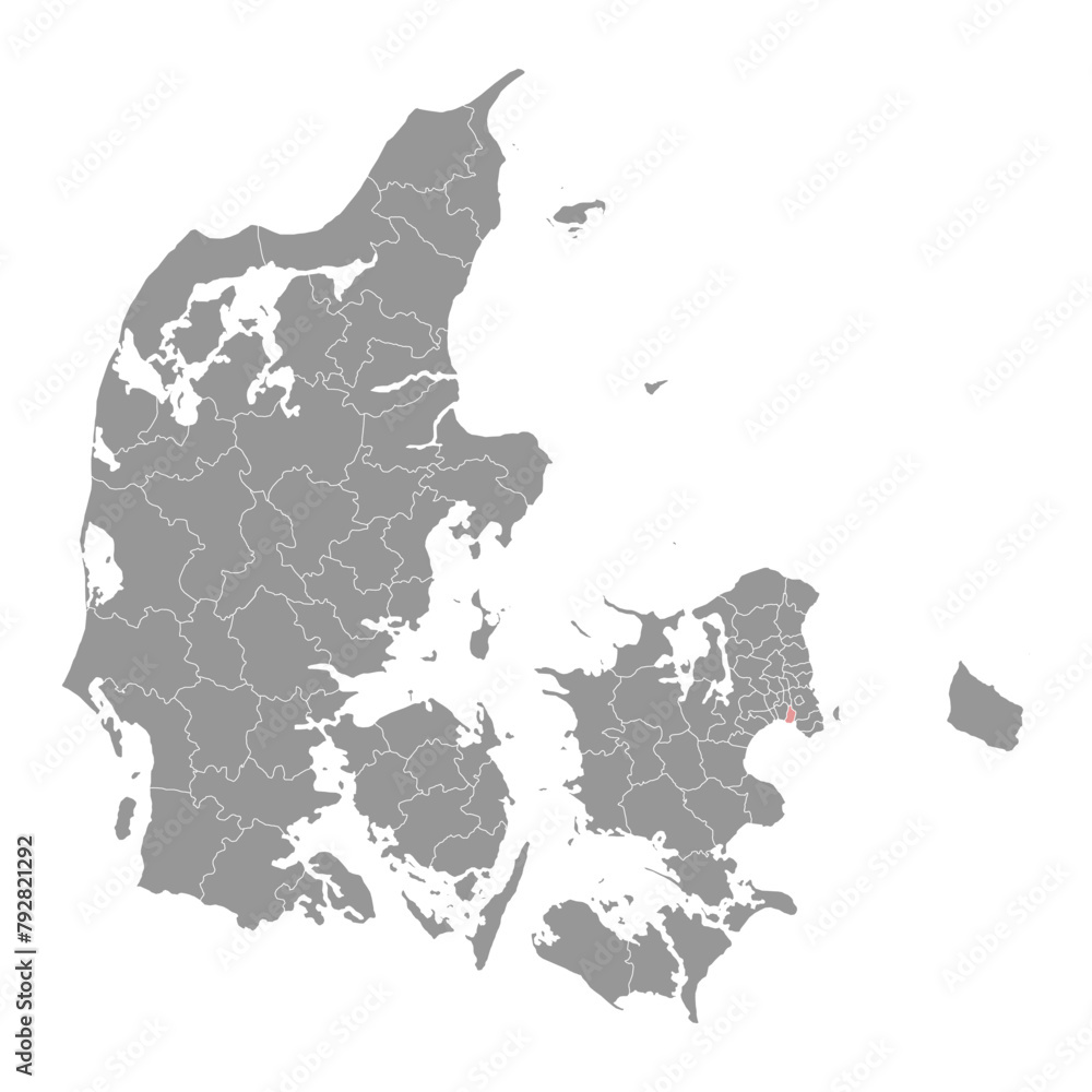 Hvidovre Municipality map, administrative division of Denmark. Vector illustration.