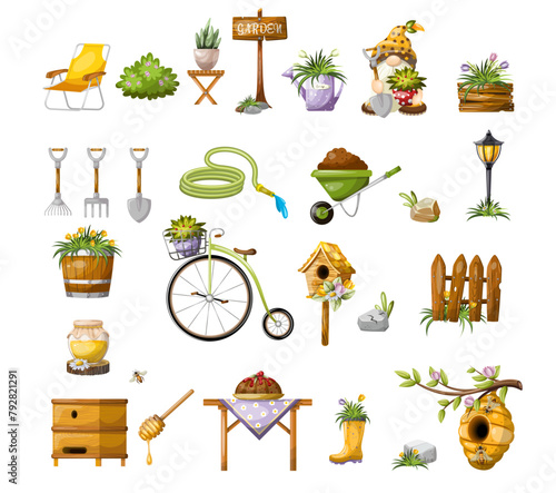 Set of garden vegetable garden decorative element