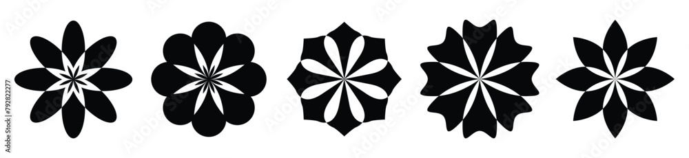 Obraz premium Flower icons set isolated on white background. Flower simple icon. Vector illustration