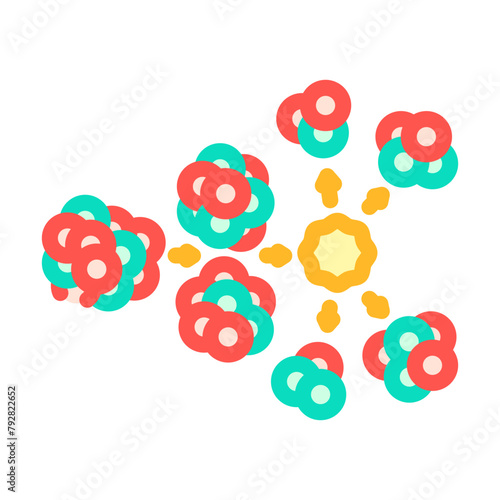 chain reaction nuclear energy color icon vector. chain reaction nuclear energy sign. isolated symbol illustration