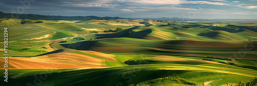 High angle view of rolling landscape, Steptoe Butte State Park, Washington State, USA photo