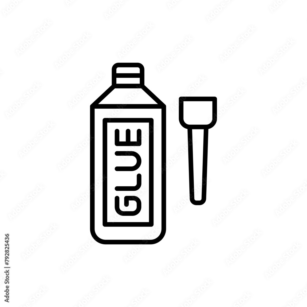 Glue outline icons, minimalist vector illustration ,simple transparent graphic element .Isolated on white background