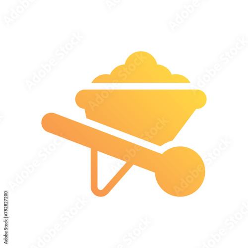 Wheelbarrow vector icon