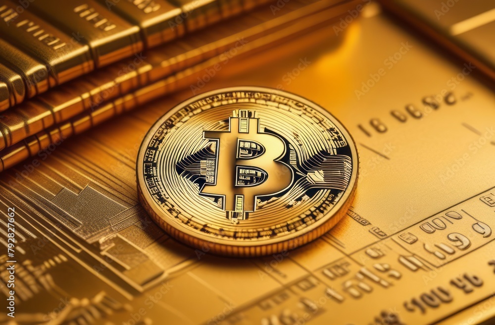 Close-up of single gold Bitcoin coin on yellow background. Crypto currency banner with copy space from the right and left side. Bitcoin coin with space for text on yellow background Close-up of single gold Bitcoin coin on yellow background. Crypto currency banner with copy space from the right and left side. Bitcoin coin with space for text on yellow background