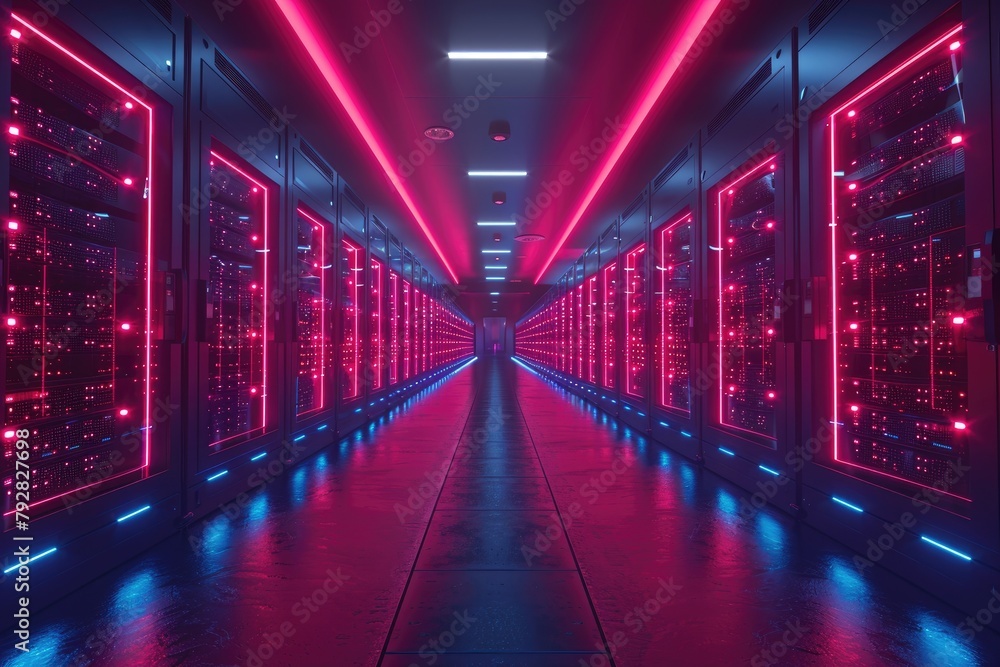 Fototapeta premium A high-security data center storing vast amounts of cryptocurrency, the vault of the future