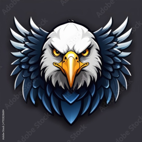 Roaring Eagle Mascot Design Featuring Fiery Red Eyes and Sharp Claws Ready to Strike, Ideal for Esport Logos © sanstudio