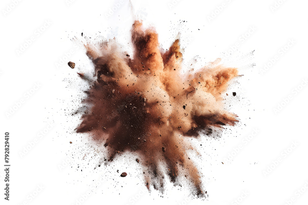Spectacular space dust explosion on white background Spectacular space dust explosion on white background