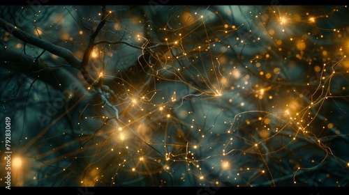 Within the defocused background a mesmerizing array of illuminated neurons interweave and intertwine symbolizing the boundless potential and endless possibilities that arise from the .