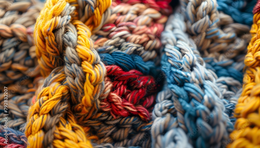 Warm Textures: A Close-Up of Knitted Patterns, Celebrating the Cozy Comfort of Handmade Crafts
