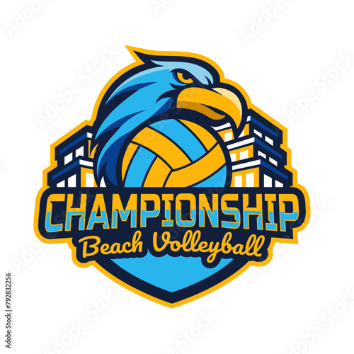 Beach Volleyball championship logo vector