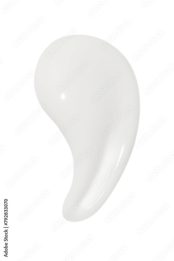 A drop of liquid smeared white cream with no background. PNG A drop of liquid smeared white cream with no background. PNG