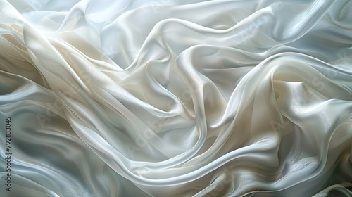 Dynamic waves of silk ribbons flowing in a soft breeze
