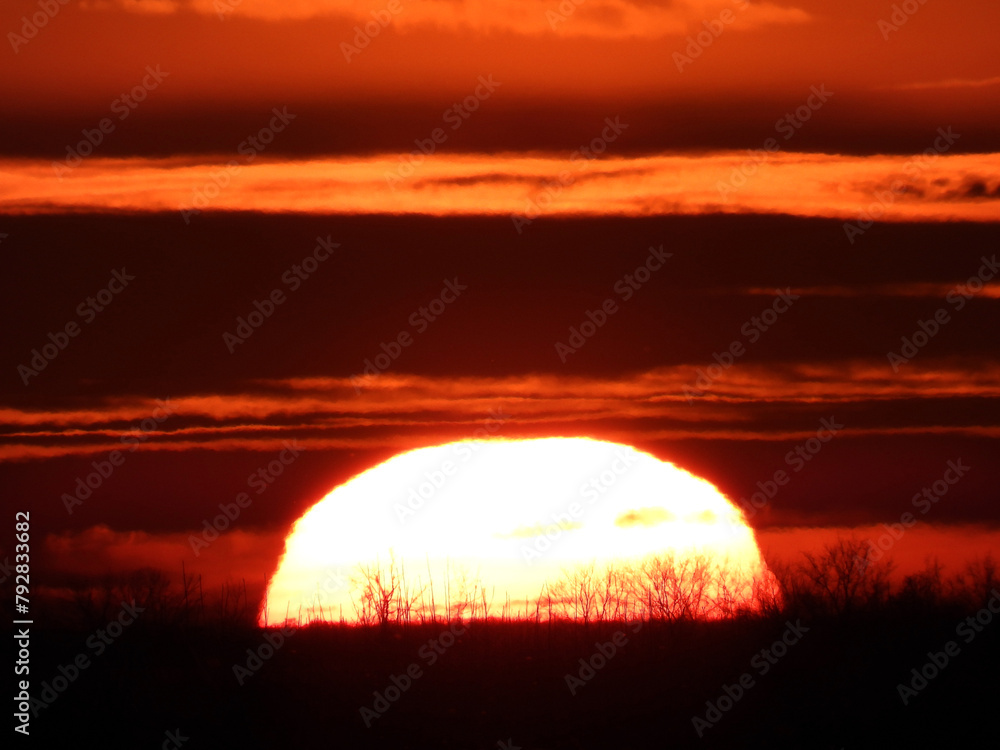 sunset in the rural landscape inVojvodina