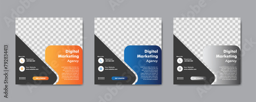 Digital business marketing social media post template. Vector illustration