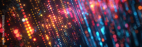 Wallpaper Mural blur binary data background. Concept for big data, deep machine learning, artificial intelligence. blue data tranfer business technology background. virtualization, futuristic,banner Torontodigital.ca