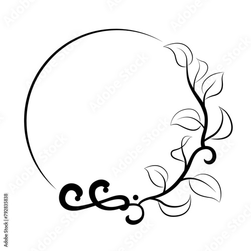 circle border round frame wedding event pant decoration vector graphic element
