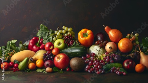A bunch of different fruits and vegetables on a table