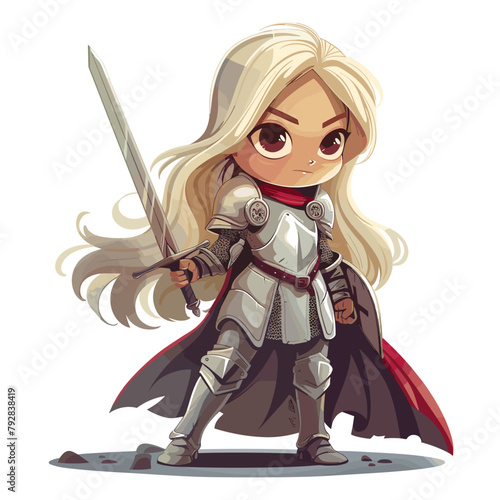 vector girl knight .Generative AI