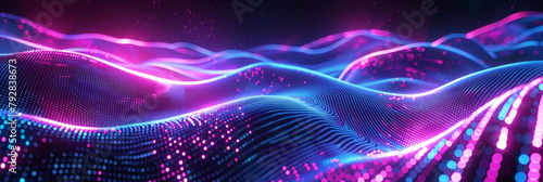 abstract blue purple pink fast moving binary computer data. High speed motion blur, Technology, machine learning, big data, virtualizatio, futuristic, data flow transmitting