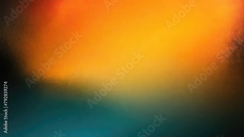 Orange Teal yellow black grey  grainy noise grungy a rough abstract background