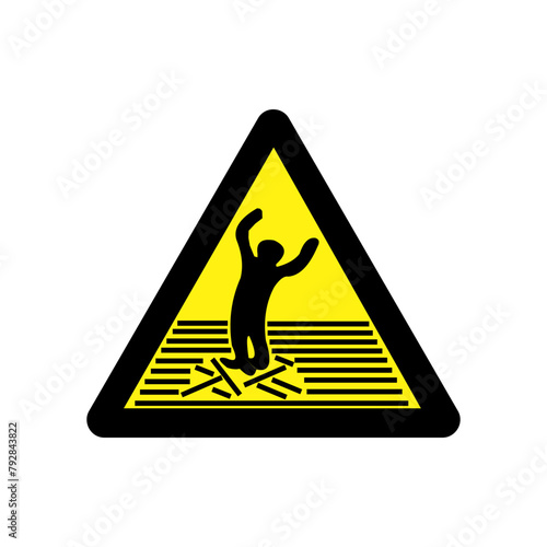 Yellow warning - quick sand, sinking