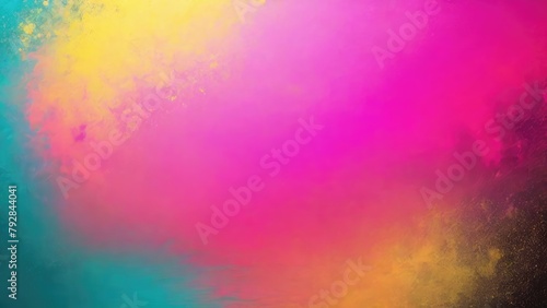 Pink Teal yellow black grey  grainy noise grungy a rough abstract background