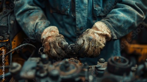 A detailed photograph capturing the hands of a mechanic.