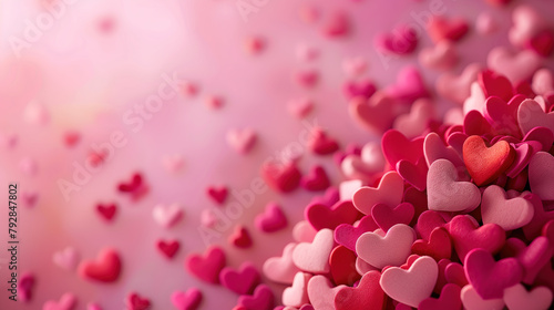 Floating Pink and Red Hearts photo
