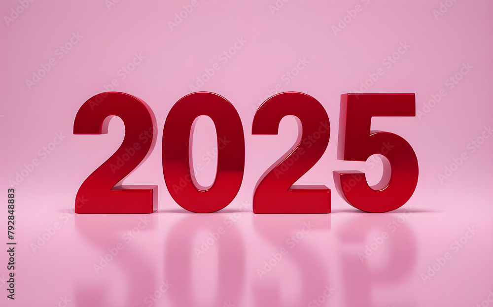 Happy new year 2025 .2025 Typography design. 3d render of 2025.New Year celebration. Red color text design with simple background. Premium letter 2025 design. Happy new year 2025 .2025 Typography design. 3d render of 2025.New Year celebration. Red color text design with simple background. Premium letter 2025 design.