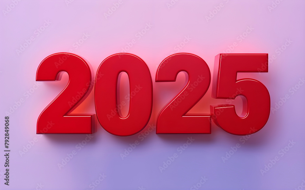 Happy new year 2025 .2025 Typography design. 3d render of 2025.New Year celebration. Red color text design with simple background. Premium letter 2025 design. Happy new year 2025 .2025 Typography design. 3d render of 2025.New Year celebration. Red color text design with simple background. Premium letter 2025 design.