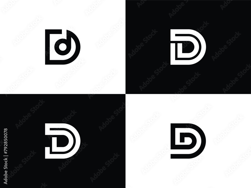 Set of abstract initial letter D logo design vector template Set of abstract initial letter D logo design vector template