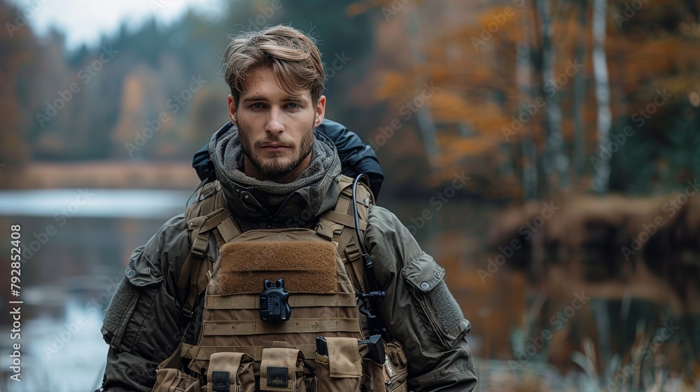 Fototapeta premium The Wanderers Reflection. Generative AI