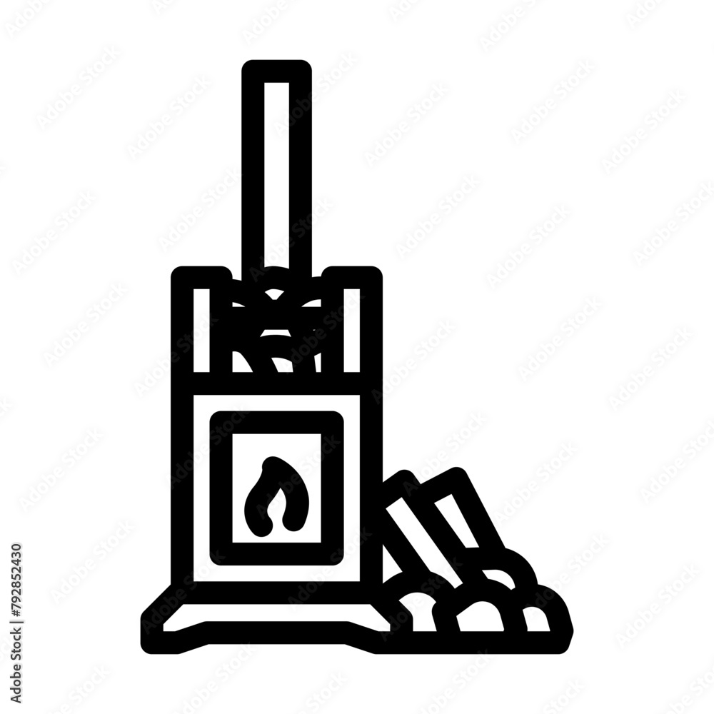 wood burning sauna line icon vector. wood burning sauna sign. isolated contour symbol black illustration wood burning sauna line icon vector. wood burning sauna sign. isolated contour symbol black illustration